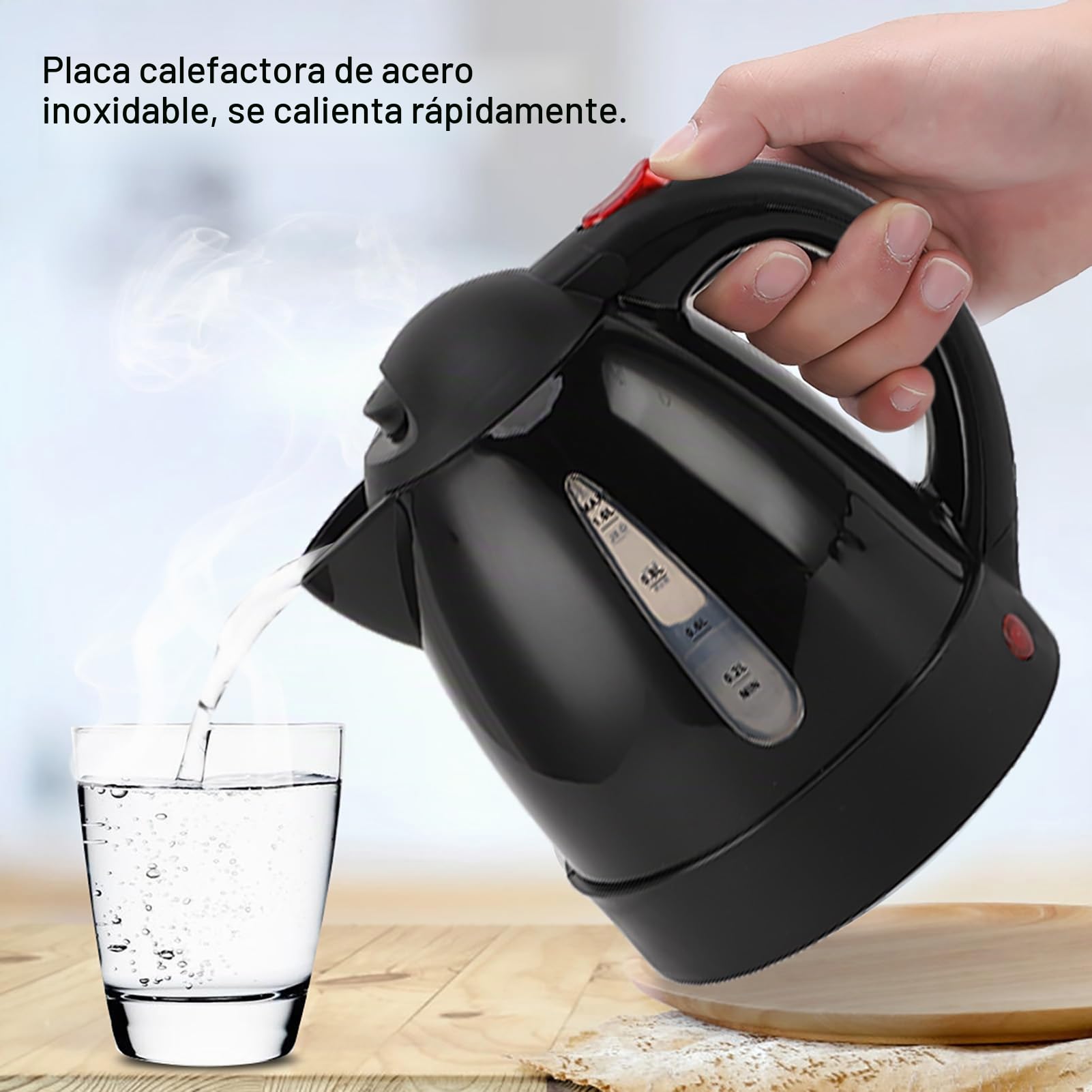 Hervidor de Agua de Viaje de 24V, 1000ml, Hervidor Eléctrico Portátil para Coche, Calentador de Agua de 250W con Encendedor de Cigarrillos a Escala para Autocaravanas y Camiones