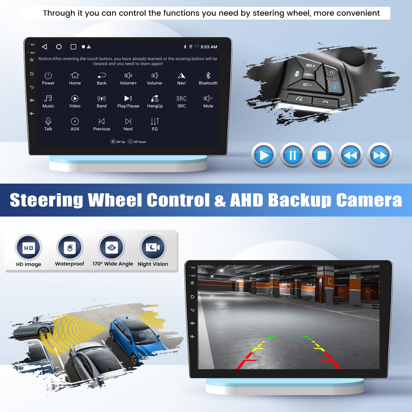 Android 15, 2G+64G GOHHDL Autoradio 2 DIN para Toyota Auris 2006-2011 Carplay Android Auto, Pantalla Táctil de 10-Pulgadas, Radio para Coche con GPS WiFi EQ Bluetooth FM/RDS SWC +Cámara + Mic