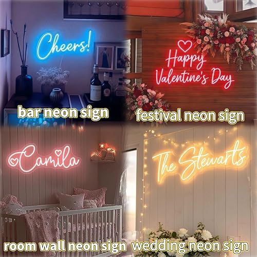 Vista 2 de Letreros de neón personalizables, letrero de neón personalizable para decoración de pared, letrero de neón personalizado para boda, fiesta