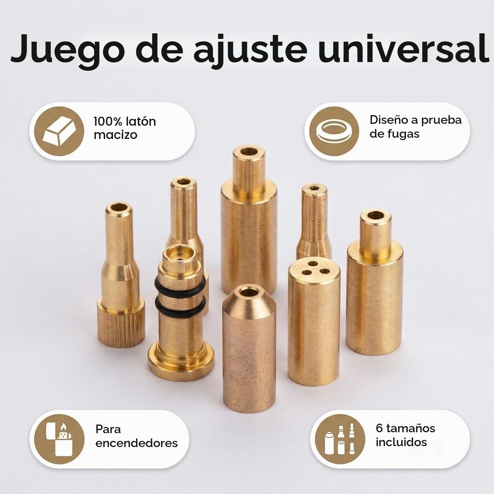 Adaptador de Gas de Repuesto de latón, Apto para encendedores S.T. Dupont, Juego de Piezas, diseñado específicamente para el Mantenimiento y Recarga de encendedores Modelos L1, L2 y LD (7)