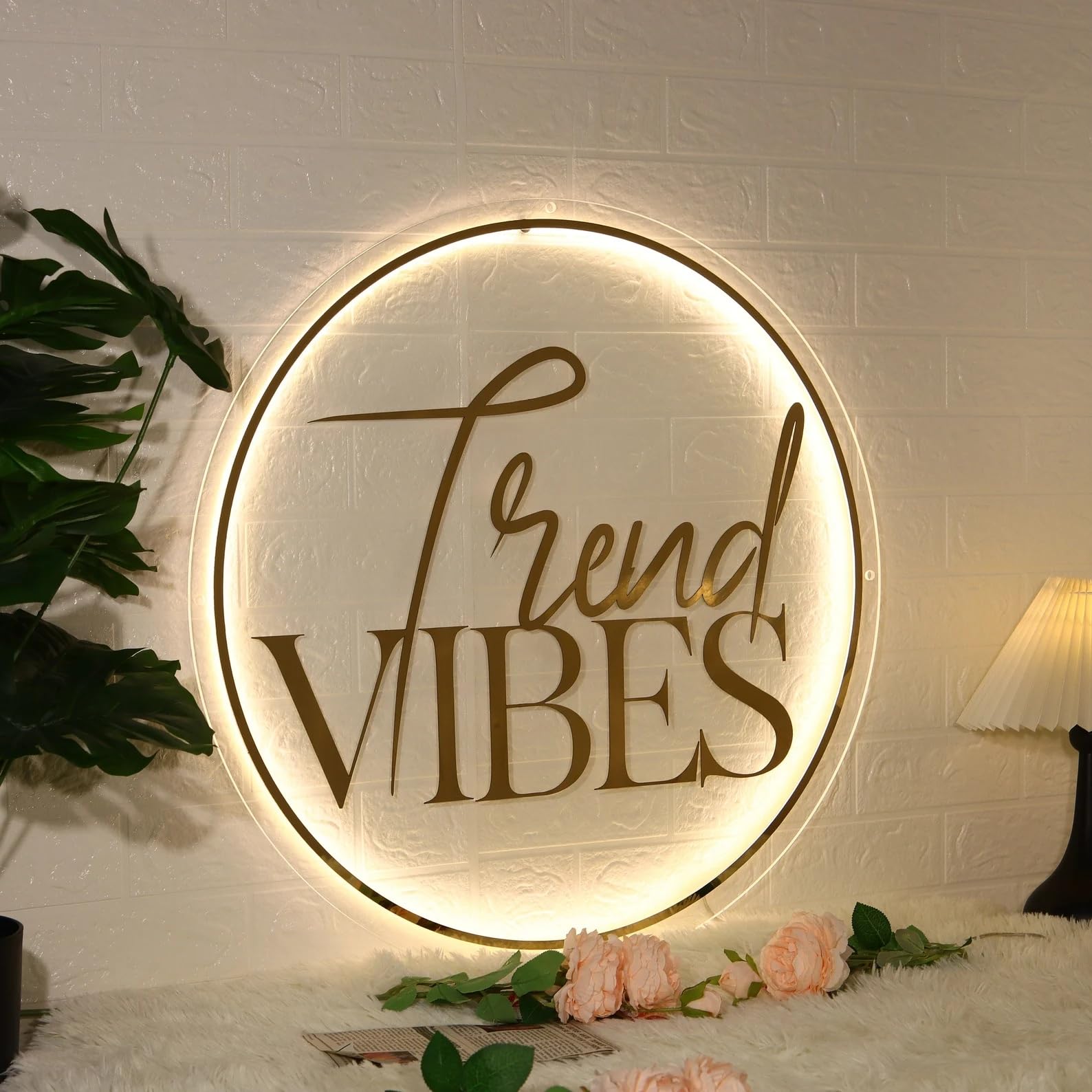 Acrylic Personalized Led Name Plate for Home Entrance, Offices Signs | Brand Outlets | Corporate Offices with Wall Hangging Stand, (30X30 cm)-image-12