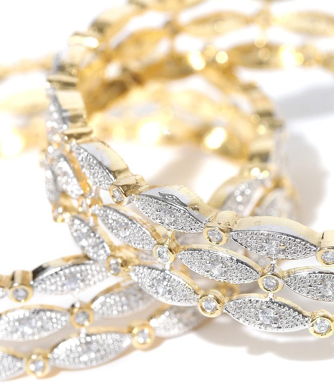 YouBella Bangles for Women Stylish Traditional Casual Party Wedding Wear American Diamond Bangles for Women and Girls