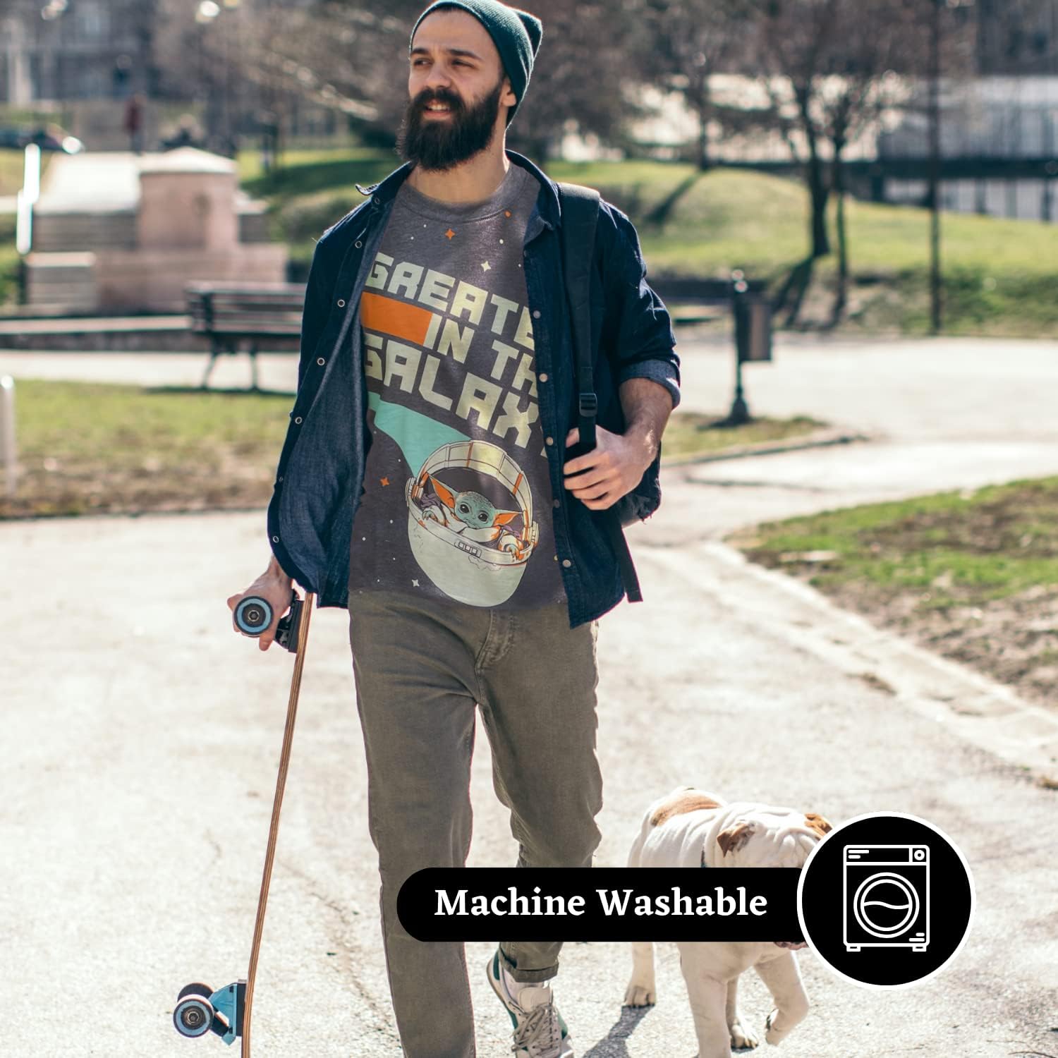 Miniatura 2 de STAR WARS Officially Licensed Mandalorian Adult Tee - Retro Collectible T Shirt for Men Women