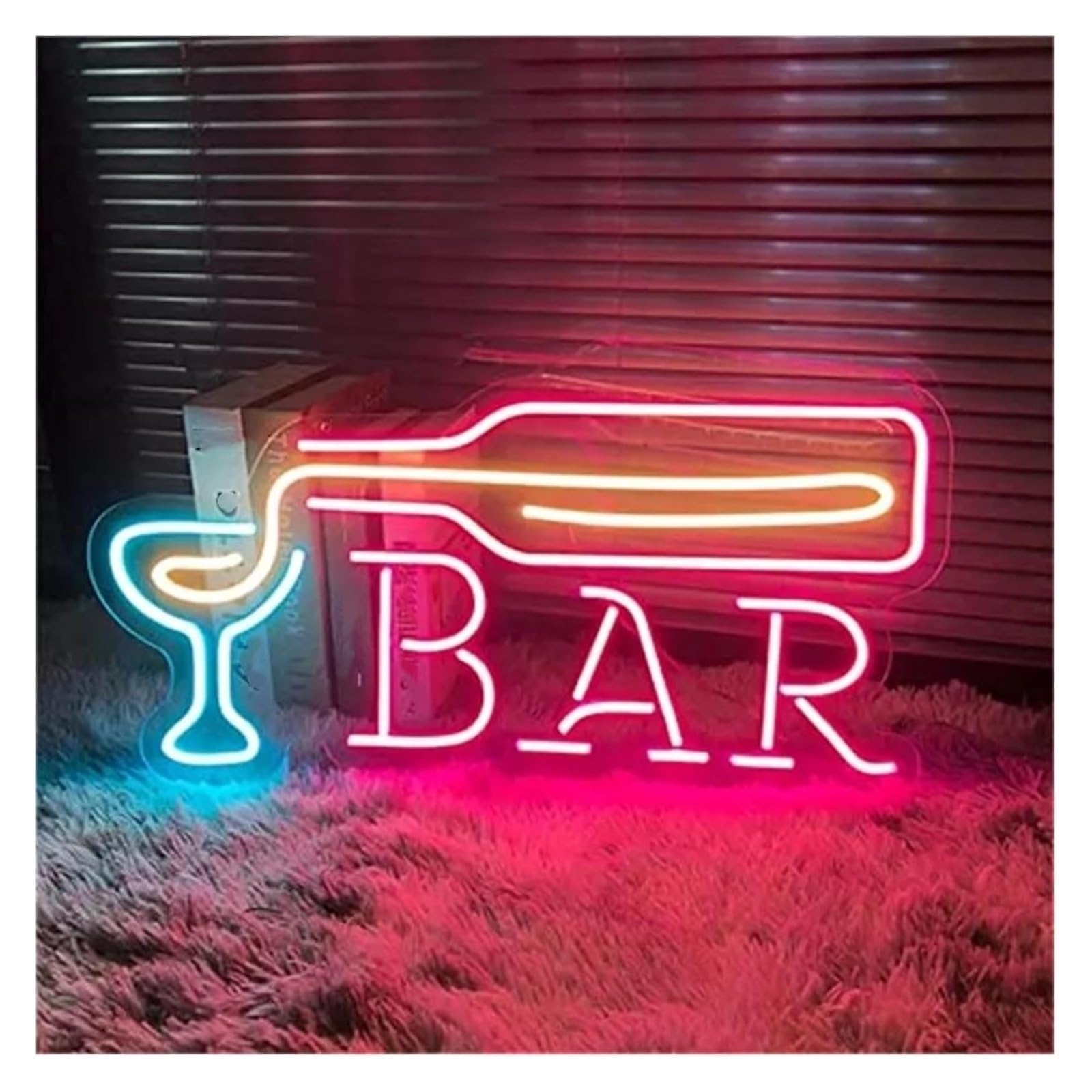 Panneau LED suspendu et lampe au néon pour décoration de boutique ou bar