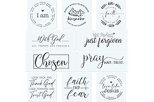 10 Pack Farmhouse Christian Motivational Stencils