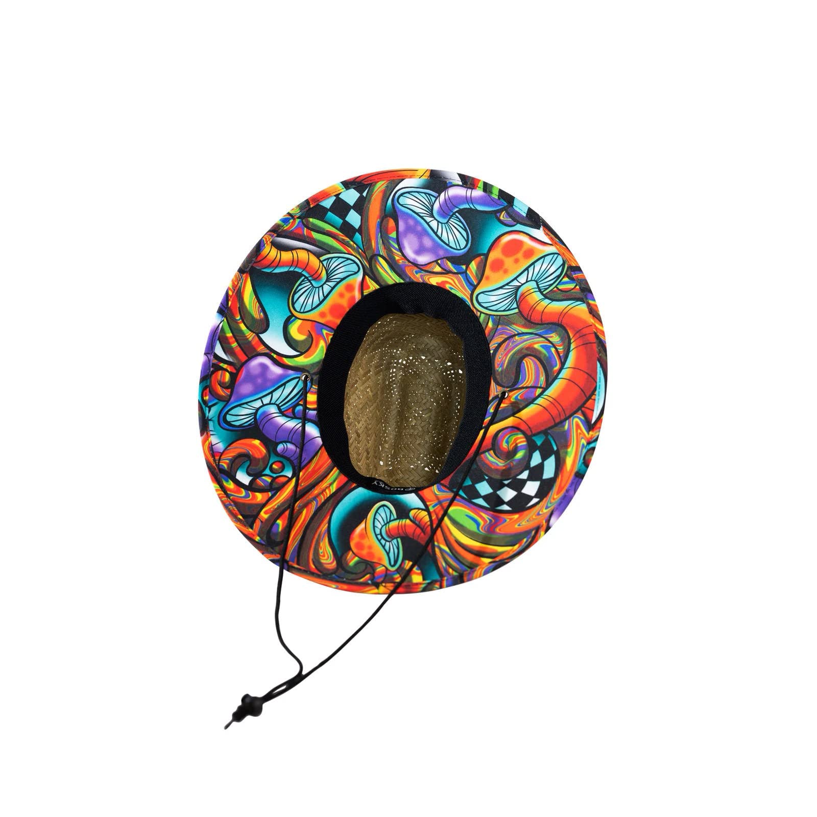 Shrooms River Lake Beach Sun Shade Straw Hat Multicolored