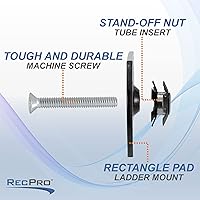 Vista 3 de RecPro Almohadilla de escalera rectangular con tornillo y tuerca de estrella para escalera exterior RV (negro)