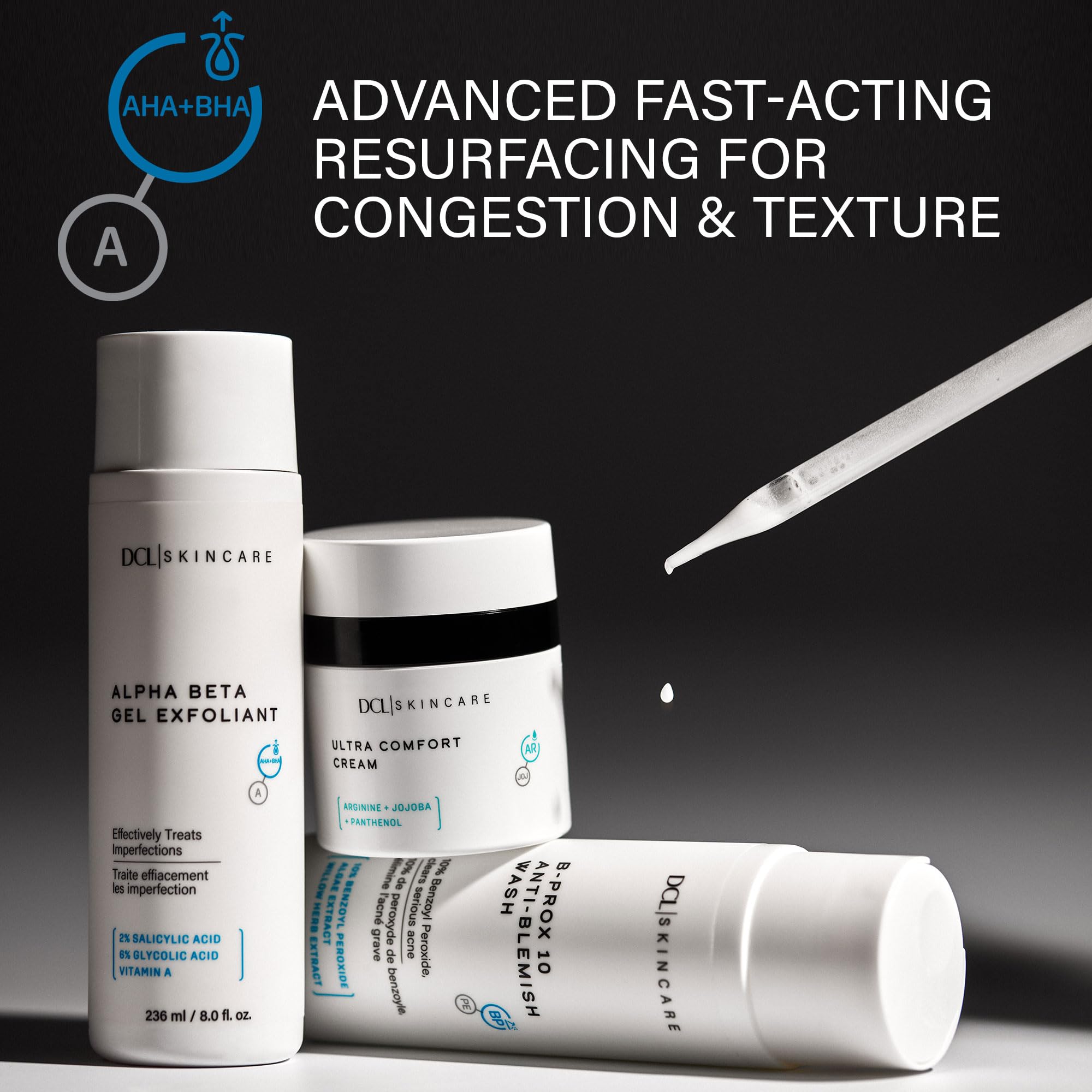 DCL Skincare Alpha Beta Gel Exfoliant, AHA/BHA Resurfacing Treatment, 6.7 oz
