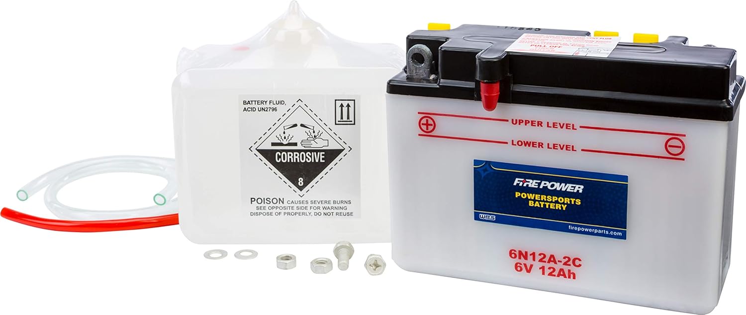 Fire Power 6N12A-2C Conventional 6V Standard Battery with Acid Pack