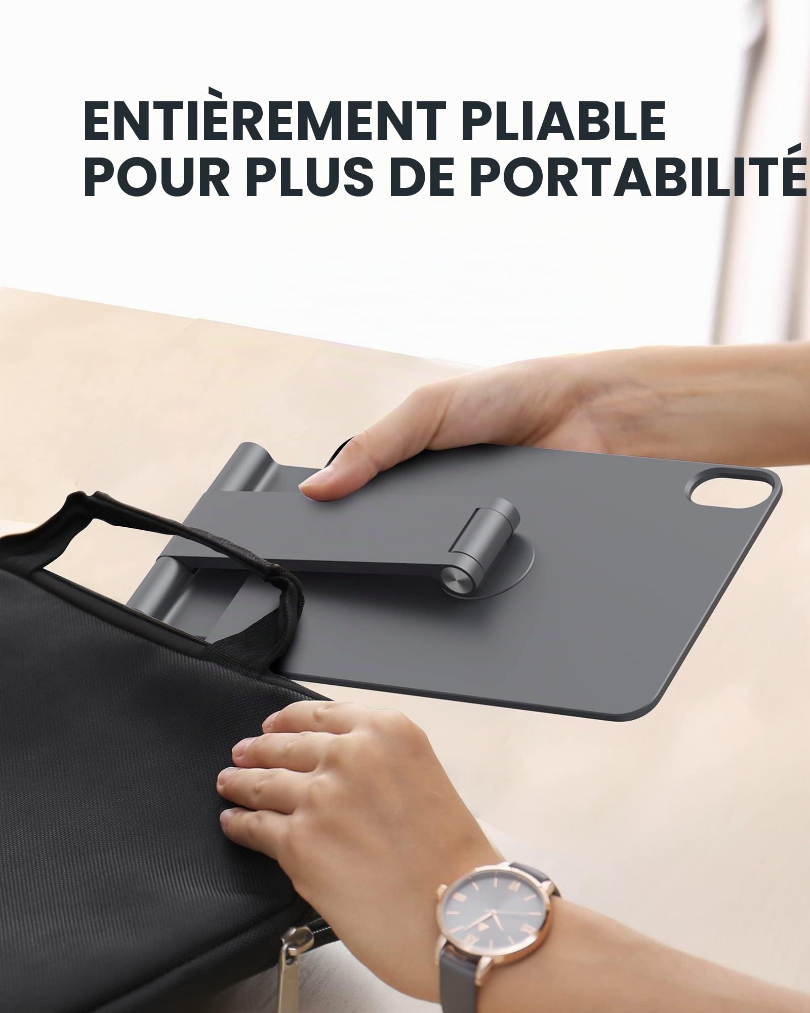 LULULOOK Support iPad Mini 7 (A17 Pro, 2024), Aimant Puissant, en Aluminium Alloy, Suspension, Pliable Rotatif à 360°, Utilisation en Mode Paysage Portrait, Support Tablette, Support iPad Mini 6-8,3"