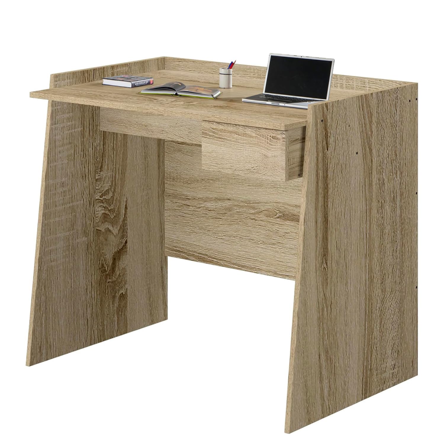 Avilia Scrivania con Cassetto in Legno Rovere - Scrivania Ufficio Multifunzione 90x60x80 cm, Salvaspazio e Facile da Montare, Ideale per Studio e Hobby