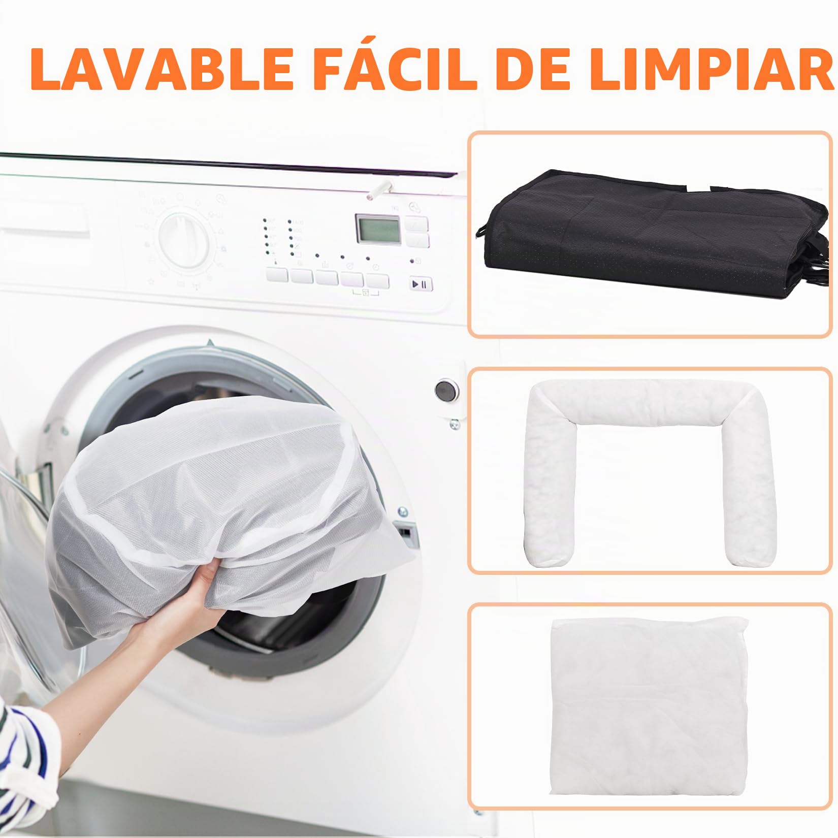 BingoPaw Cama Perro Coche Asiento:Transportin Protector Silla Cubre Asiento Coche Impermeable Antideslizante para Mascotas Perro Pequeño Mediano Gato Tipo Cuna Acolchada con Funda Lavable M