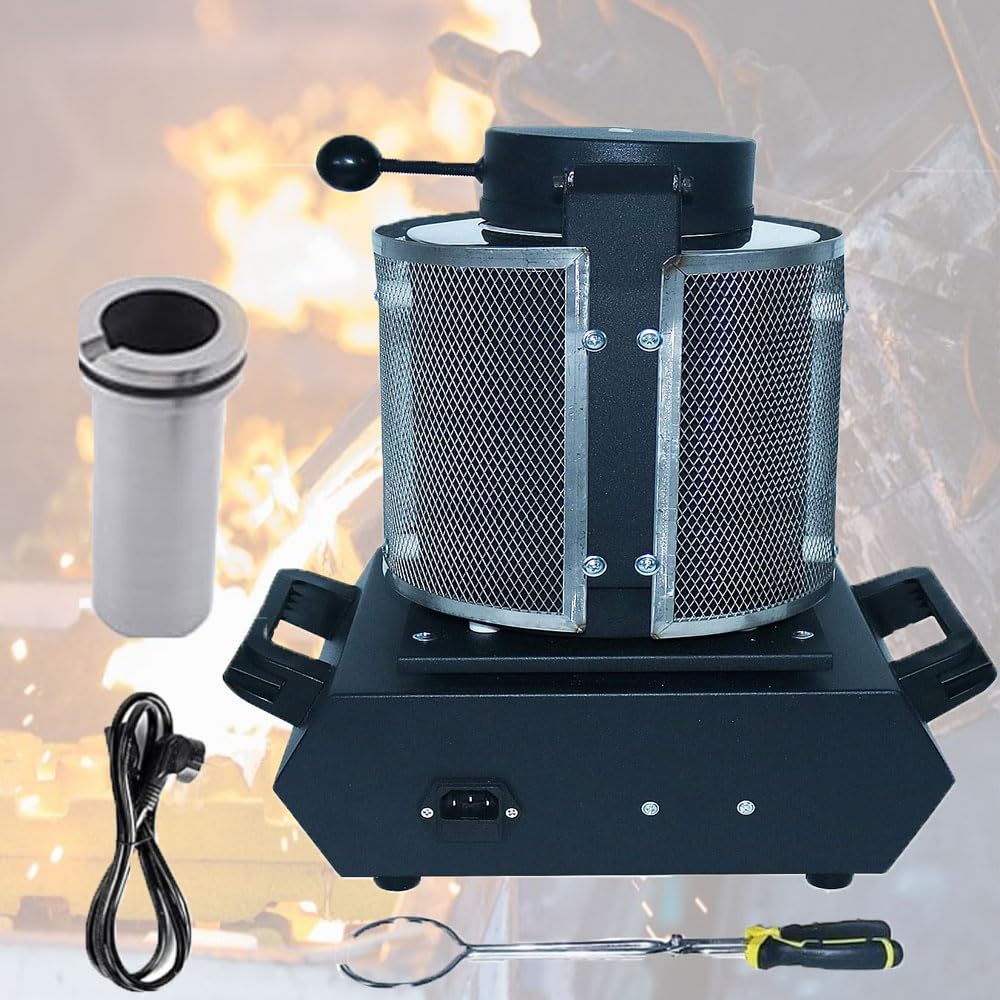 TBLOTYD Gold Melting Furnace,Smelter Casting Refining Kiln Tools, Precise Temperature Control& Dual Handle Design, Metal Foundry Furnace Kit, for Casting Precious Metals