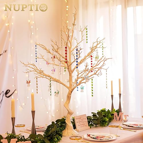 Miniatura 2 de NUPTIO Rama de árbol de Navidad blanca artificial de 31.5 pulgadas de alto, árbol Manzanita de Halloween, centro de mesa de boda para mesas, árbol