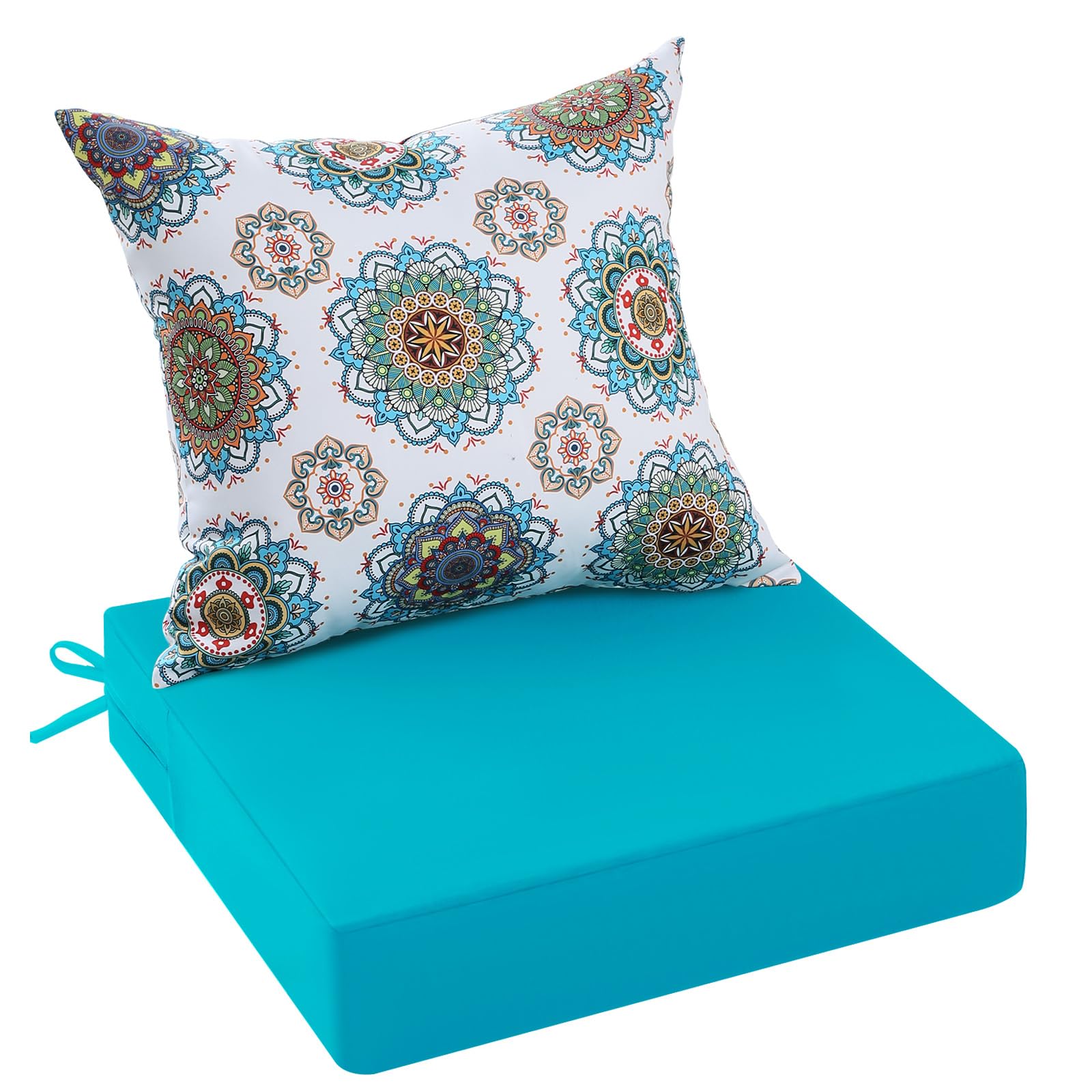 Outdoor Chair Cushions Set for Garden Furniture, Outdoor Cushions for Patio Furniture 24x24 Inch Waterproof Patio Deep Seat & Back Cushion, Replacement Cushions for Sofa Couch