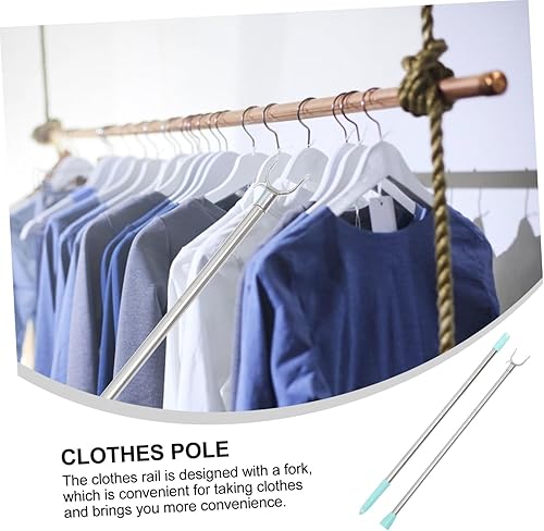 Miniatura 6 de STOBAZA Varilla telescópica de acero inoxidable Ropa de caña de alcanzar la ropa Suministros de secado de ropa Balcón Ropa Polo de recolección de