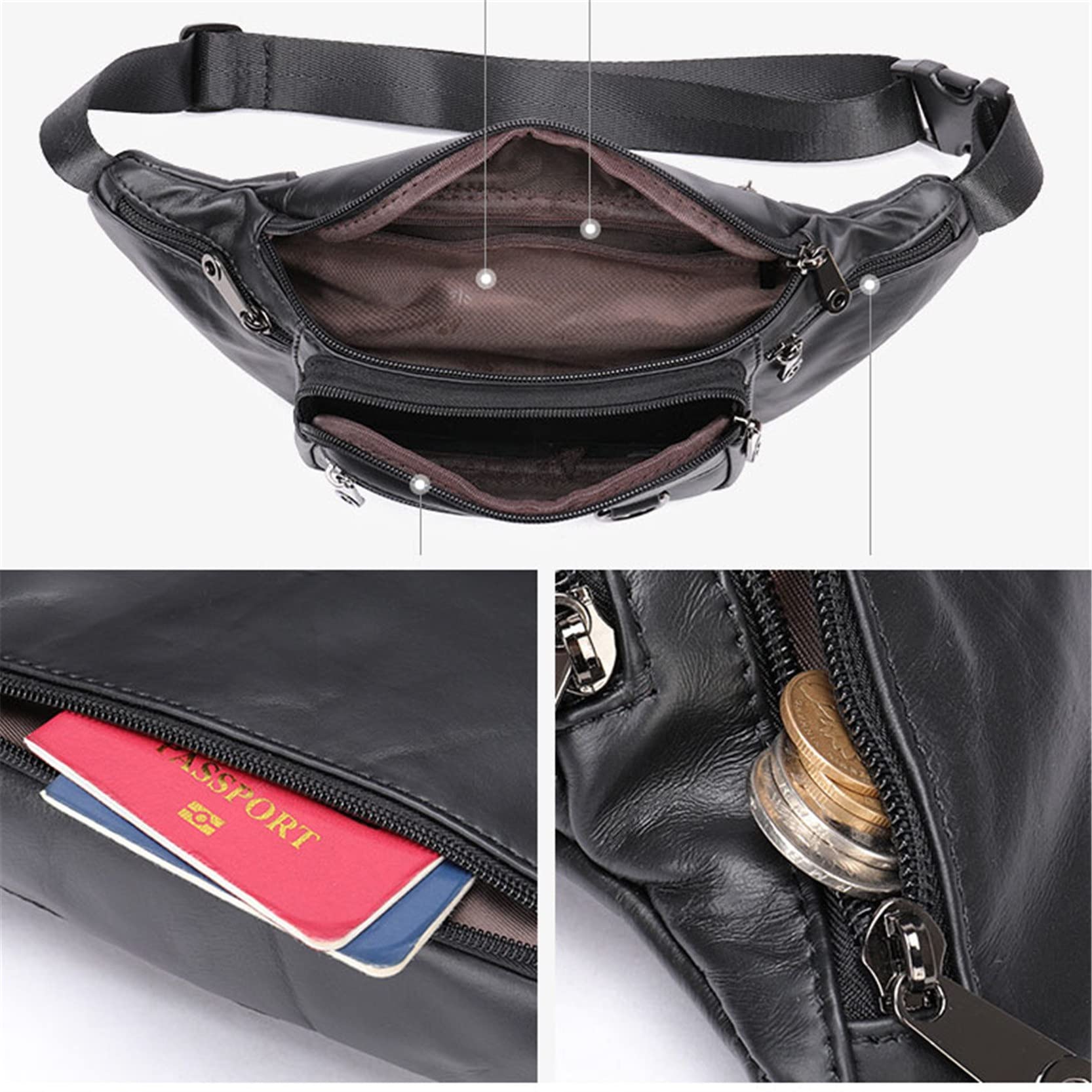 Męska damska nerka nerka nerka, nerka z prawdziwej skóry, torba na klatkę piersiową, moda biodrowa, torba na talię, etui na telefon dla mężczyzn i kobiet, podróż, wędrówki, bieganie, jazda na rowerze, chodzenie, talia, fantazyjna torba dla kobiet, mężczyz