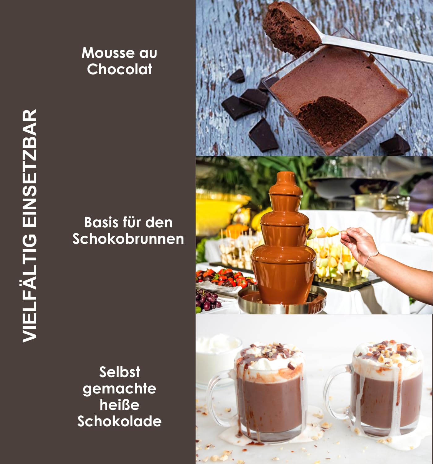 Edelmond Edelbitter Kuvertüre - 95% Hochprozentig in Kakao fürs Gourmet Kochen. Ohne Emulgator ohne Alkalisierung. Vegan Bio - 2x 250g