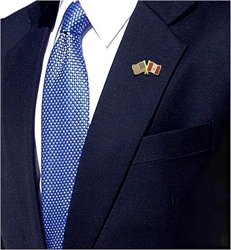 Miniatura 4 de Paquete de 4 pines de solapa con doble bandera peruana con bandera peruana