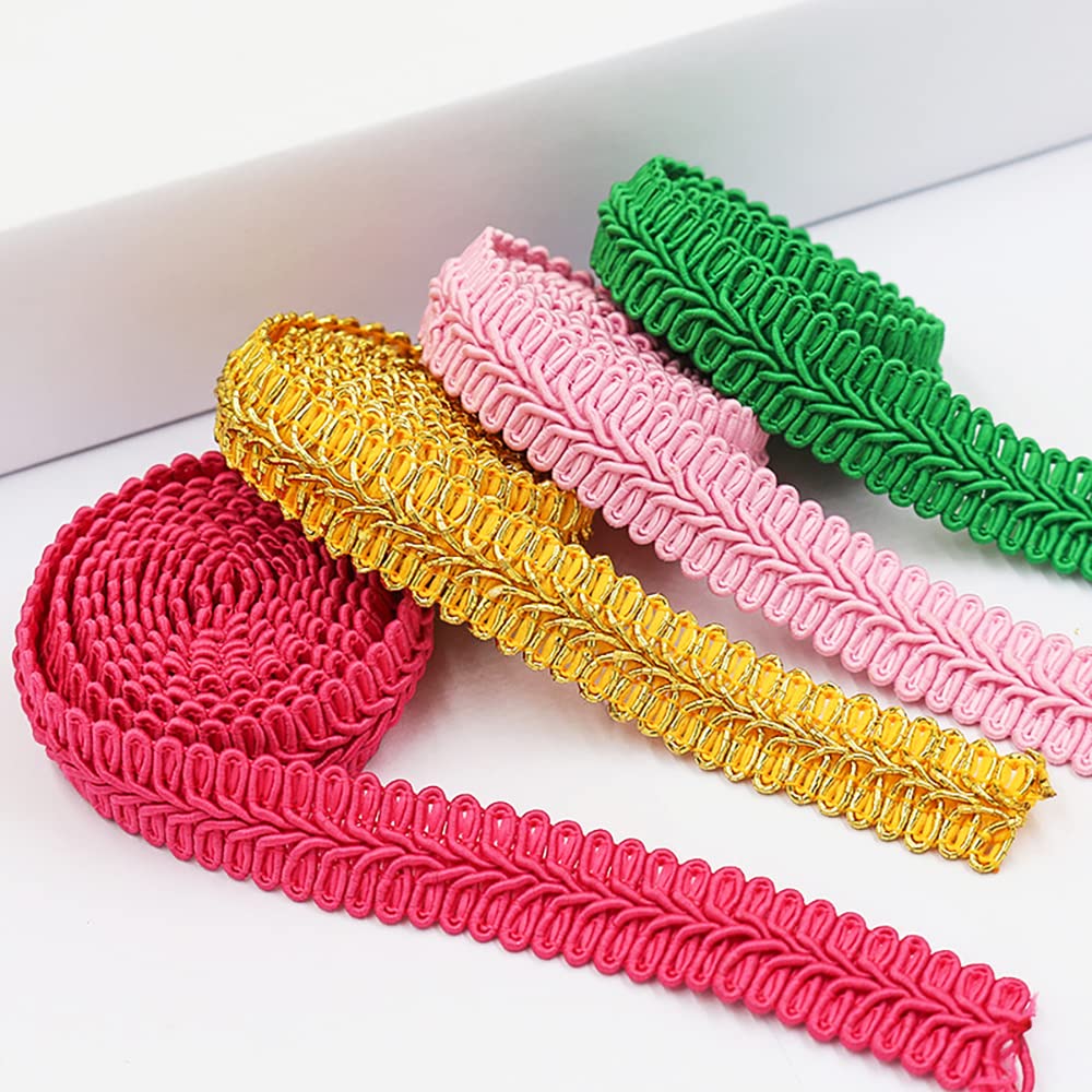 1,5 cm x 10 m,Nastro Decorativo in Pizzo,a Spina Pesce,Decorazione in Pizzo,per Fai da Te,Decorazioni per Matrimoni,mobili,Decorazione da Tavolo,Decorazione per Cuscini,Accessori Abbigliamento,Rosa