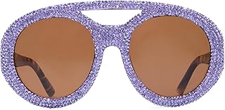 Oversized Double BridgesSunglasses Womens Luxury Diamond Rhinestones Bling Fashion Big Frame Sun Glasses