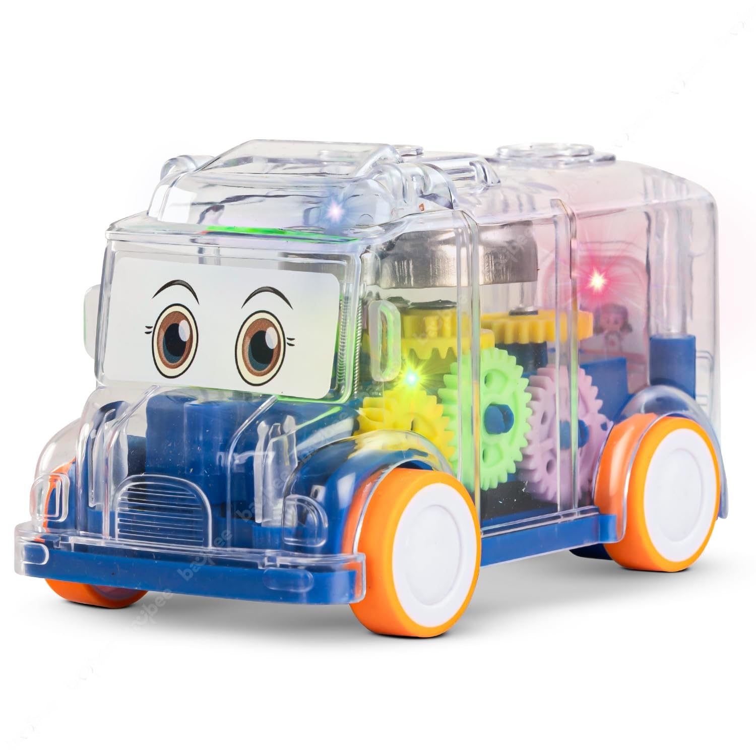 BAYBEE Transparent 360° Gear Bus for Kids Mini School Bus Vehicle Toys for Kids with Colorful Led Lights Tinkling Sound Toy for Toddlers Gear Friction Birthday Gift Toys (Orange) (B0DF7CPYZ1) Amazon Price History, Amazon Price Tracker