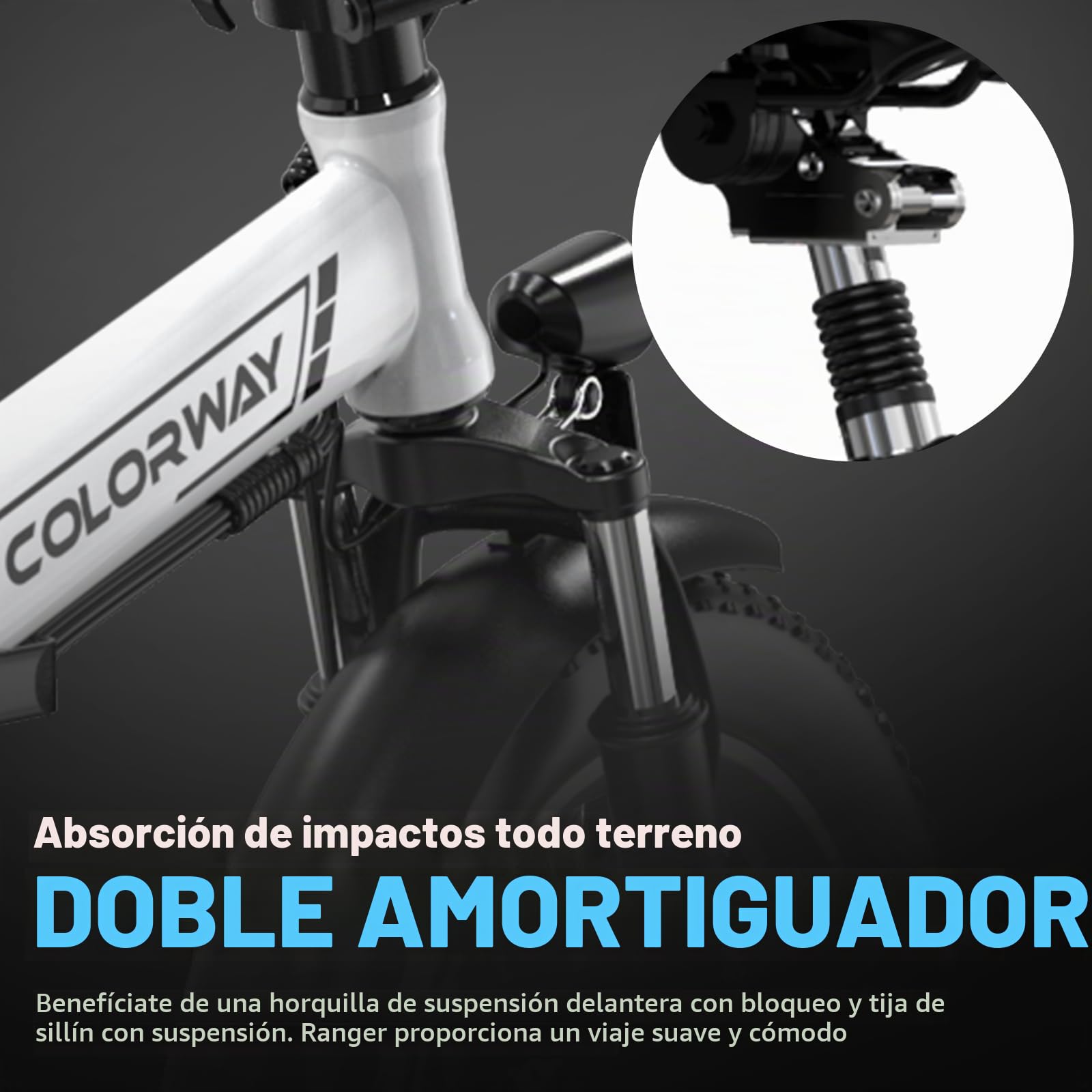 COLORWAY BK11M Bicicleta Eléctrica Plegable 20"×3.0, Motor 250W, Batería Extraíble 36V 12Ah, Cambio 7 Velocidades, Autonomía hasta 90 km, Frenos de Disco, E-Bike Urbana para Adultos