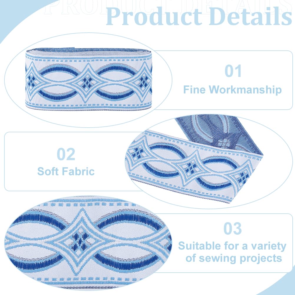 MAYJOYDIY 50 M Blaues Baumwollband Mit Blumenmuster Produktbild-Vorschau 11