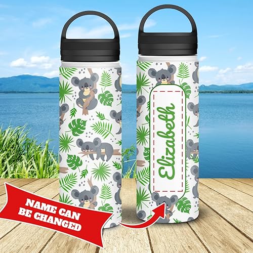 Miniatura 2 de winorax Koala - Botella de agua personalizada con diseño de patrón de koalas aisladas, de acero inoxidable, botellas de café de viaje para deportes,
