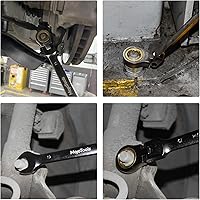 Vista 8 de 23-Piece Flex-Head Ratcheting Combination Wrench Set-Includes 14PCS Metric 8-24mm Ratchet Combination Wrenches Set,9PCS Allen Wrenches-72-Teeth,Cr-V