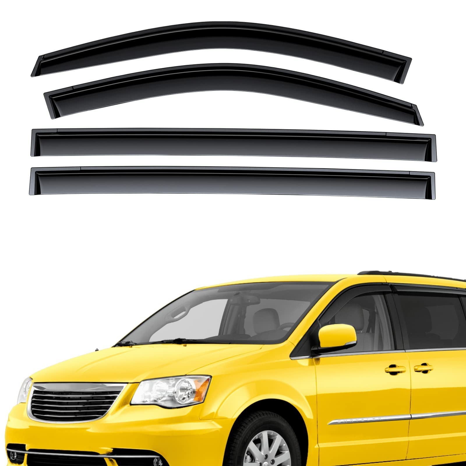Extra Durable Window Deflectors TapeOn Window Visors Rain