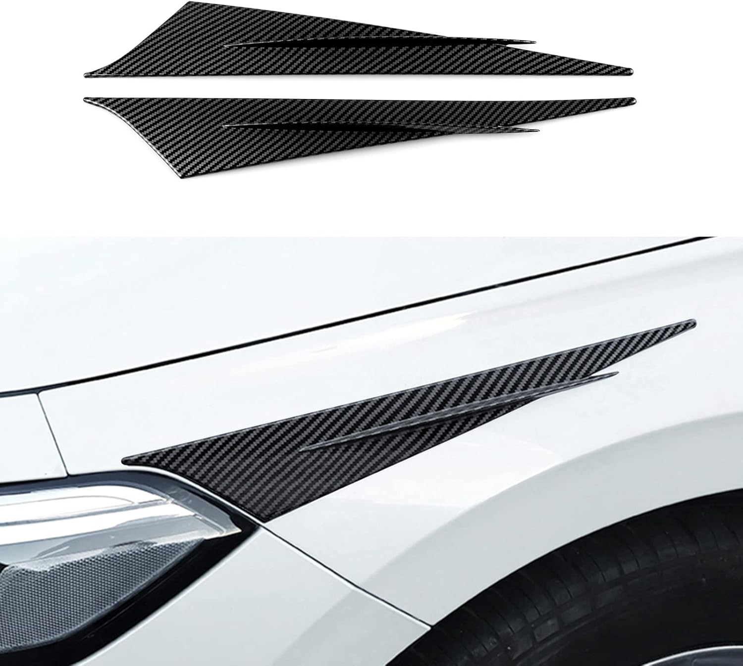 ABS Carbon Fiber for 2022 2023 11th Gen Honda Civic Accessories Front Headlamps Fog Light Cover Decals Exterior Stickers