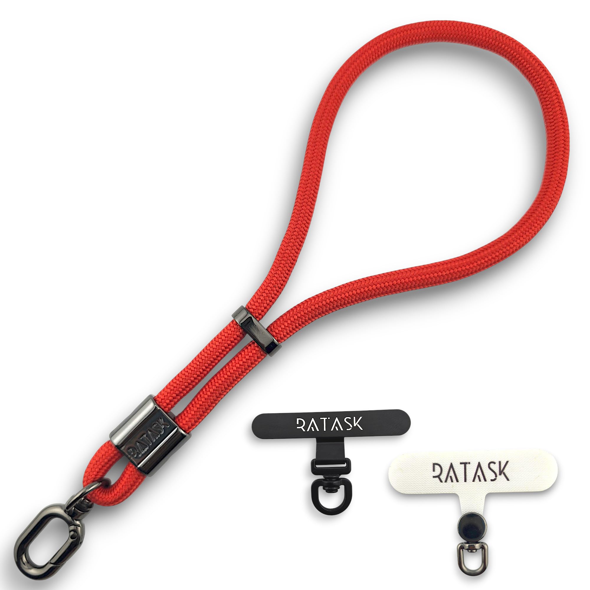 RATASK Upgraded Adjustable Wrist Strap Lanyard, Rope Lanyard Wrist Strap for Mobile Phones, Cameras, Keyring,Phone Accessory Pendant (Red)