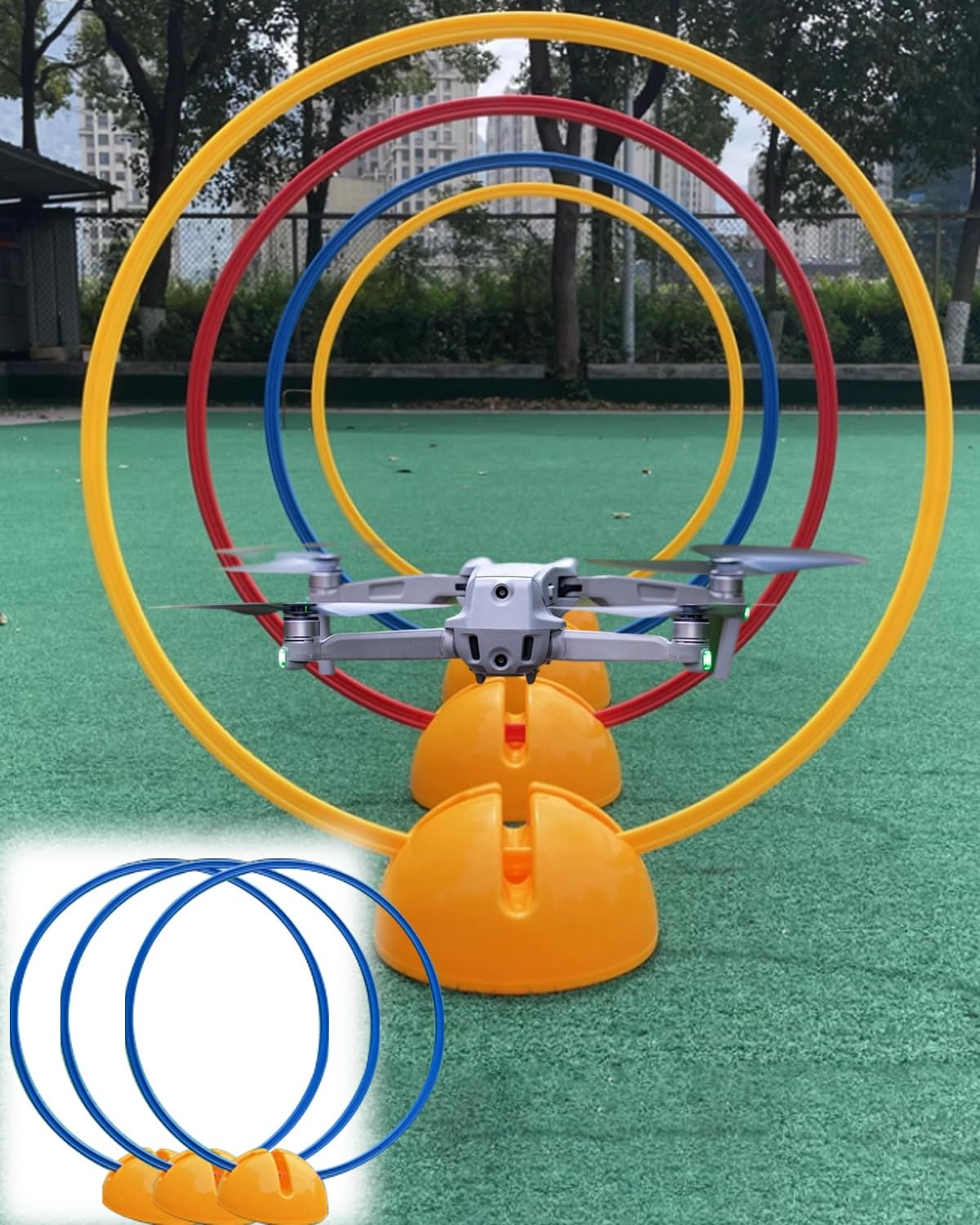Drone Fpv Racing Gate Kit da 3 Droni da Corsa per Principianti, Kit per Percorsi a Ostacoli con Droni per Giovani Adulti per Quadricotteri, Combinazione di Esercizi di Evitamento(BLUE-40CM/15.7IN)