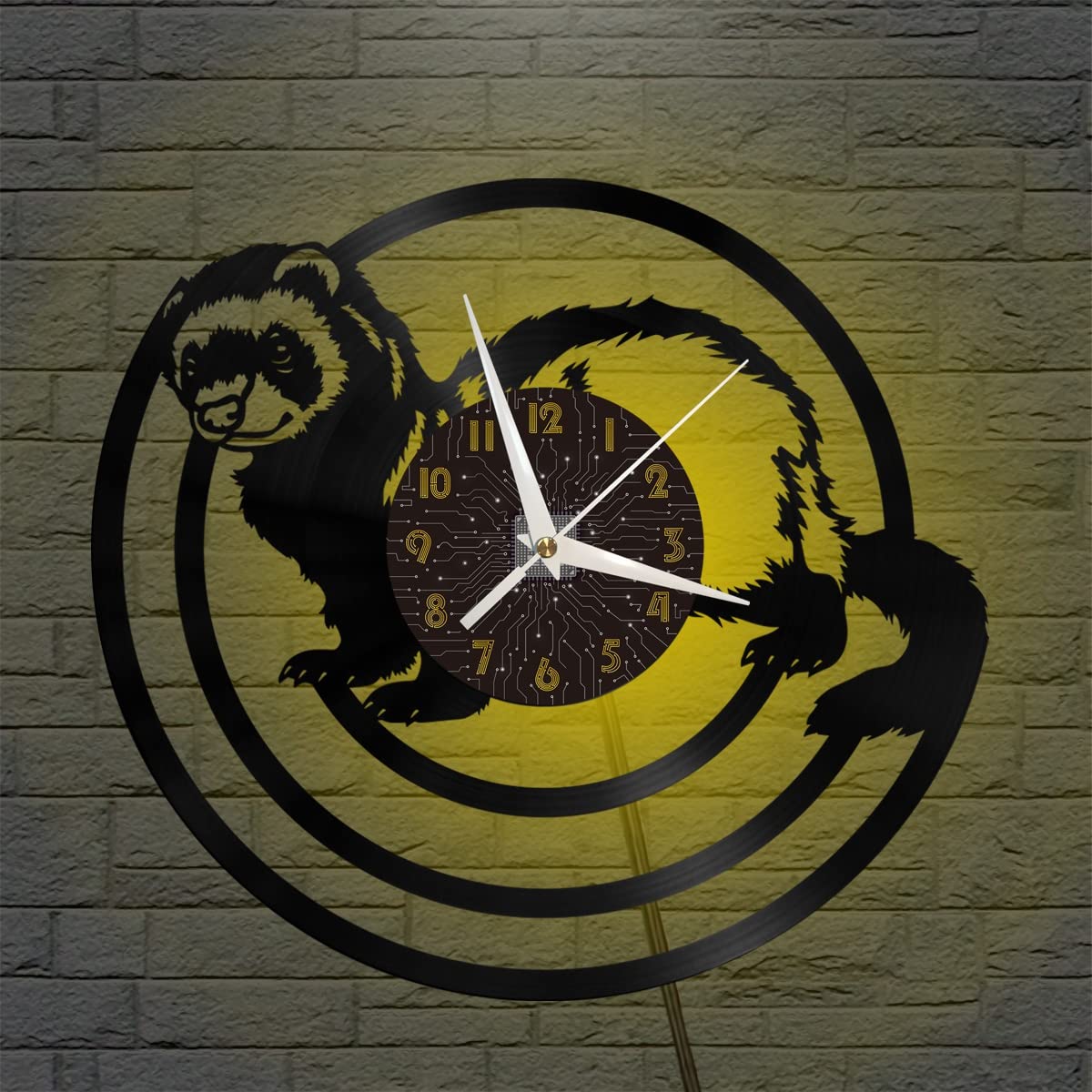 Horloge murale furet silencieuse sans tic-tac pour bien dormir