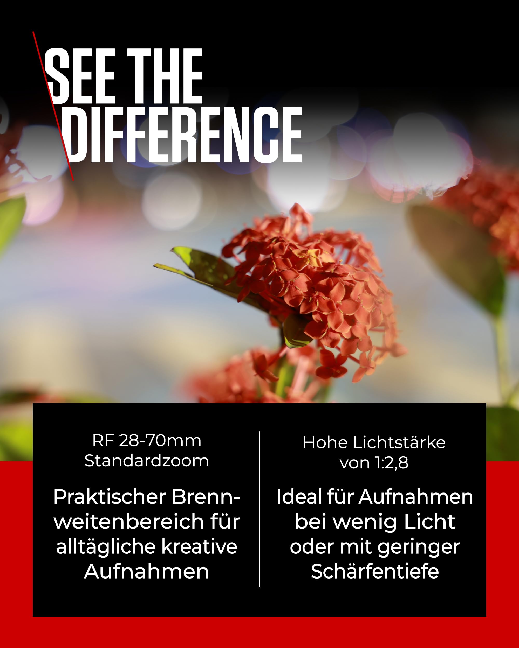 Canon RF 28-70mm F2.8 is STM Standard-Zoomobjektiv für EOS R Kameras mit 5,5-Stufen-Bildstabilisator, Witterungsschutz in kompakter und Leichter Bauweise