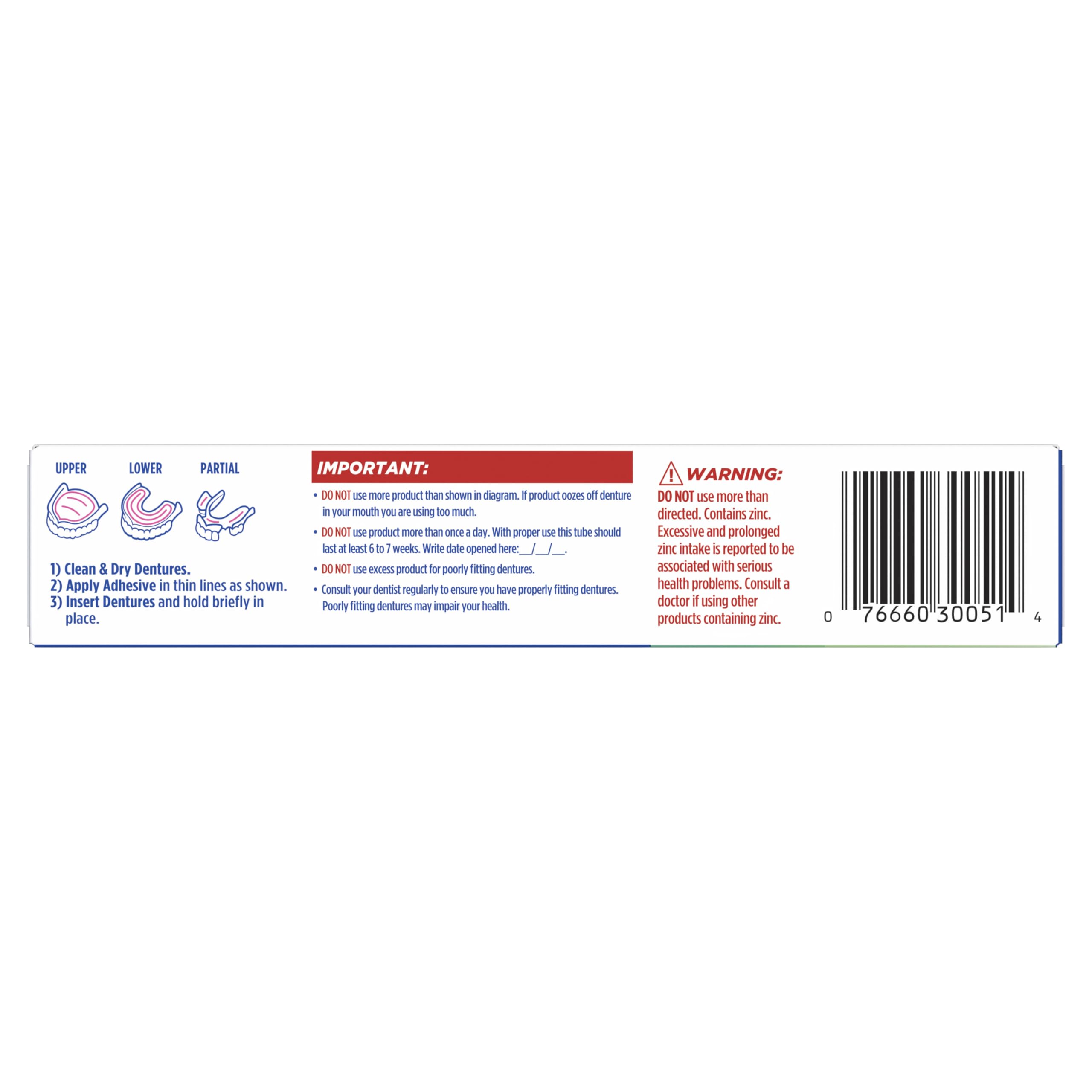 Fixodent Controllo protesi adesiva Cream Plus Scope Flavor 2 oz (confezione da 4)