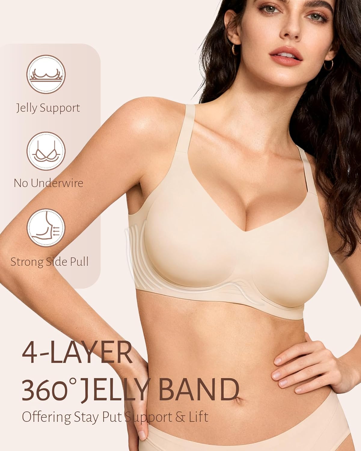 Gailife Comfortable Bra for Women Wireless Bras Seamless No Underwire Supportive Full Coverage Regular and Plus Size - Image 4