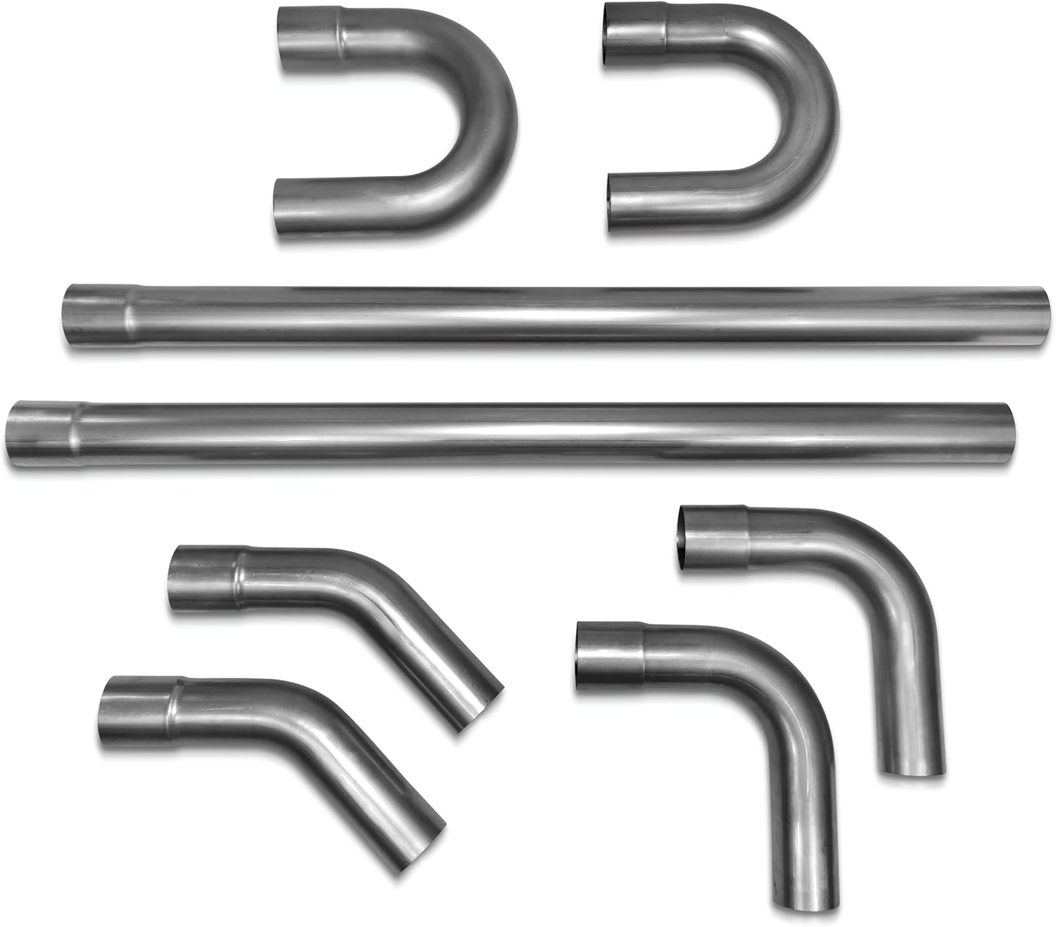 3 inch Exhaust Pipe Kit Mild Steel Mandrel 45 90 Straight U-Bend 8Pcs 3in Tube Custom Universal DIY Exhaust Tubing 8 Pieces