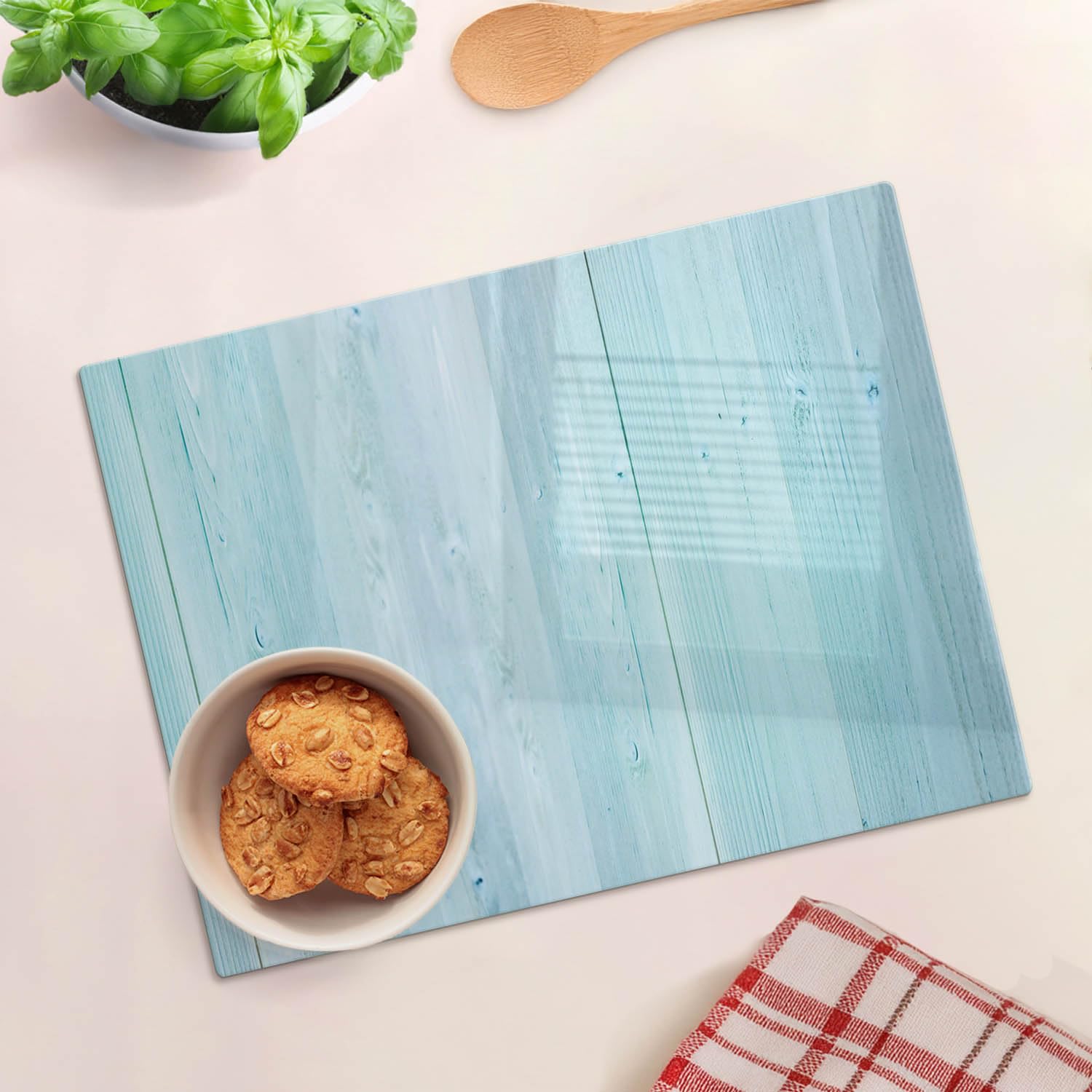 Protezione per piano di lavoro e tagliere in vetro 40x30 cm Lavagne blu
