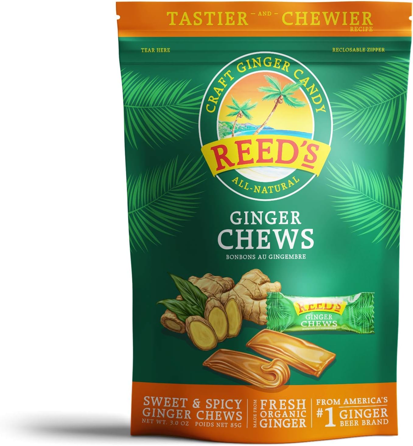 Reed's All Natural Ginger Chews Chewy Ginger Candy Sweet