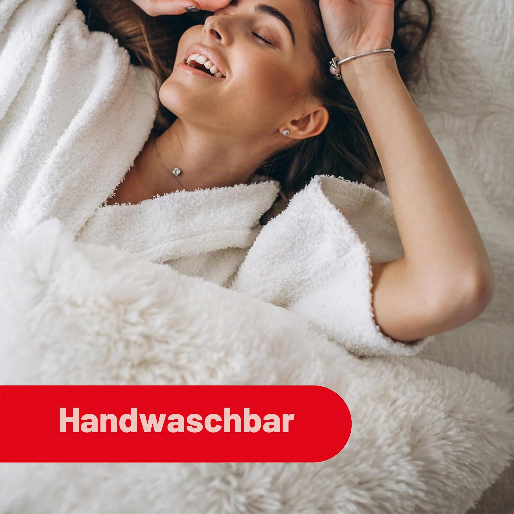 ARDES - AR415 Elektrischer Doppelbettwärmer MORPHEO - Wärmedecke einstellbare Temperatur - Doppelbettwärmer - Elektrische Heizdecke 100% Polyester, handwaschbar, Bianco