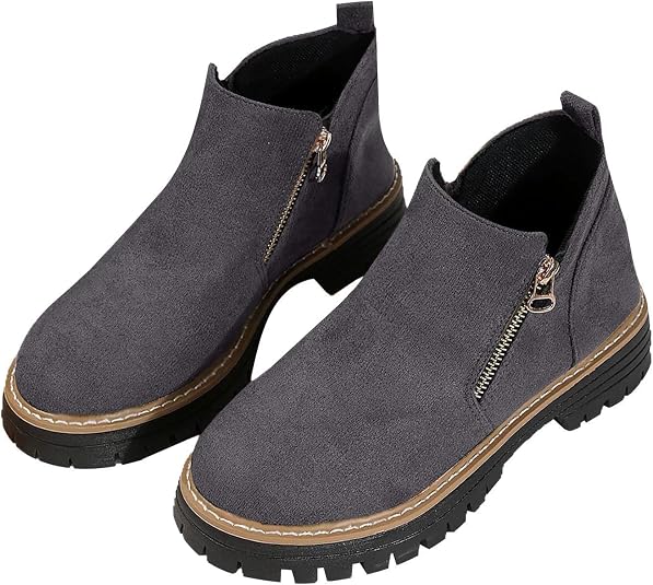Bottines Plates Hiver Femme Barratts Marron Simili Cuir - Taille UK 3 - Occasion