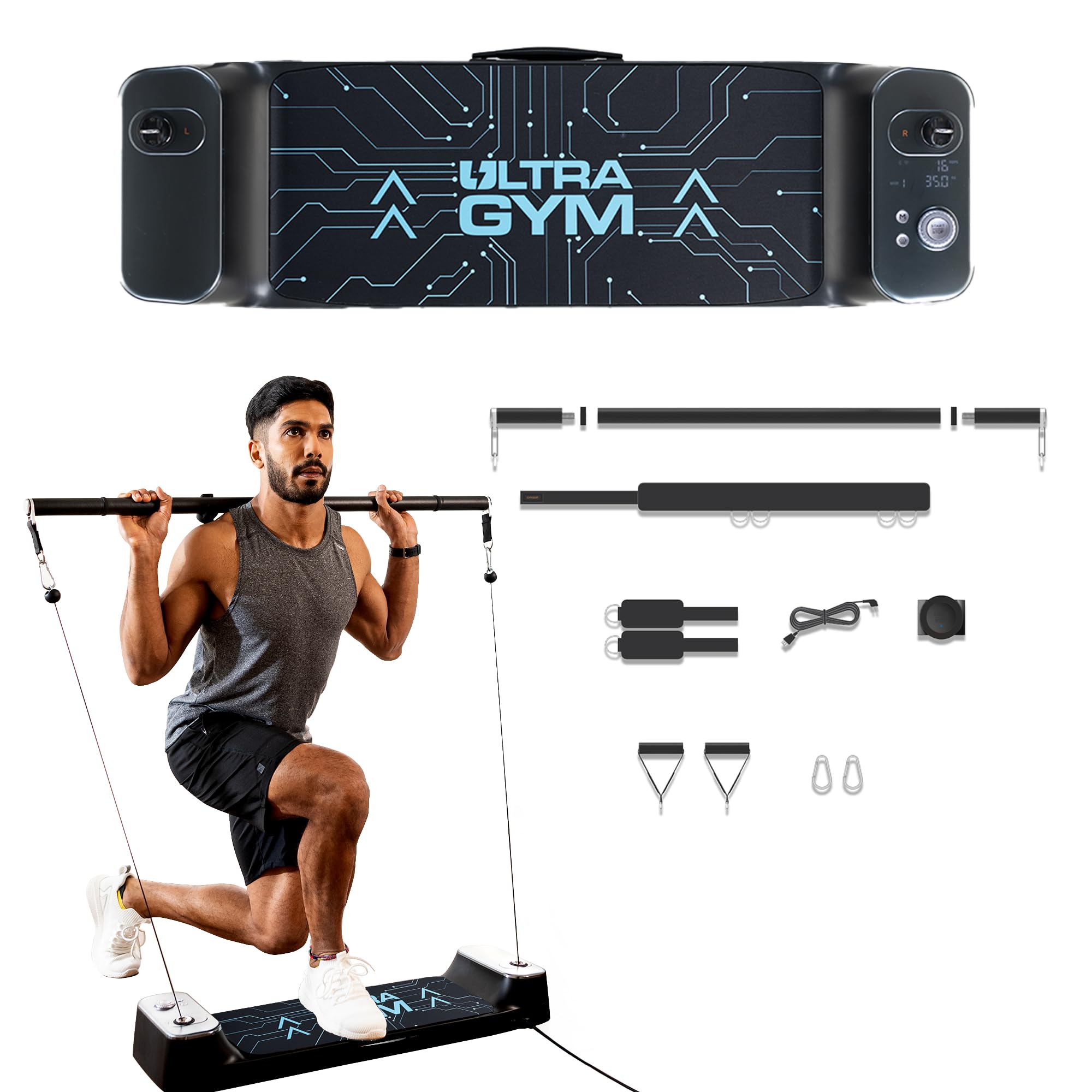 Portl Ultra Gym | Your All-in-One Strength Training System | Perfect for Home Fitness | Upto 70 kgs of Digital Weights | 150 + Exercises | Full Body Training | Multipurpose Exercise Equipment-image-38
