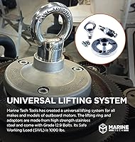 Vista 4 de Marine Tech Tools - Kit de elevación fuera de borda, anillo de elevación universal (AMT0022), adaptador de elevación Mercury Verado (AMT0024)