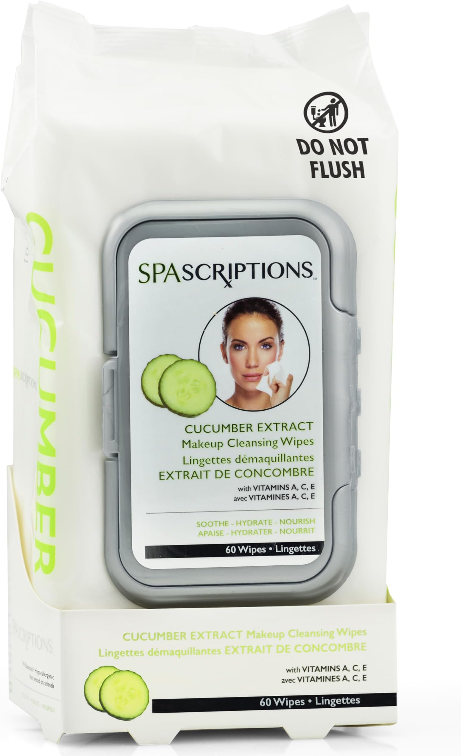 Cucumber Cleansing Facial Wipes - Daily Use Face Wipes For All Skin Types, 60 ct
