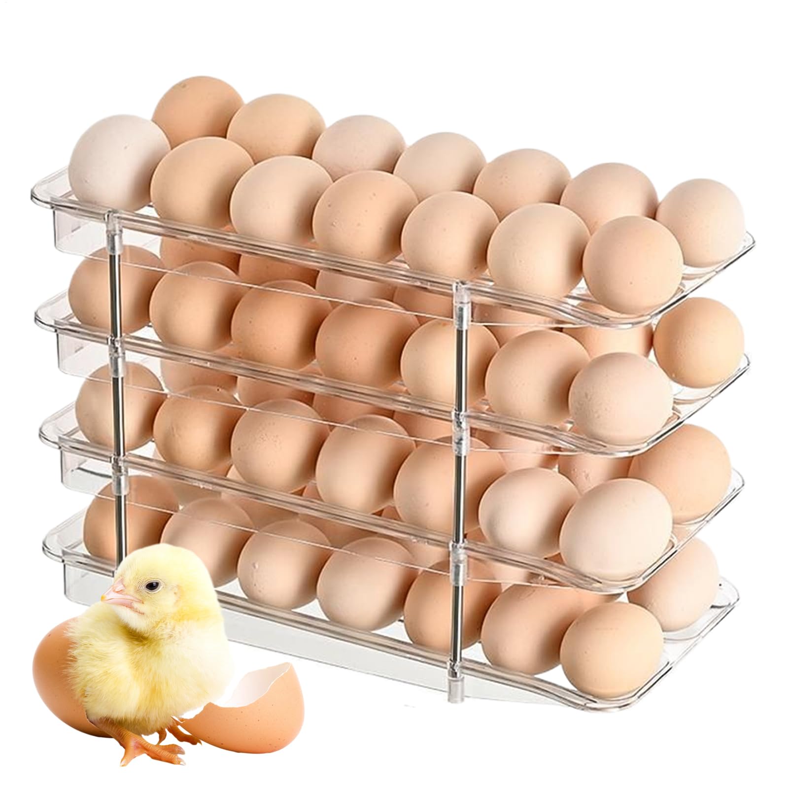 Porte-Oeufs Rangement Cuisine : Support Clair 4 Niveaux et Organisateur de Réfrigérateur