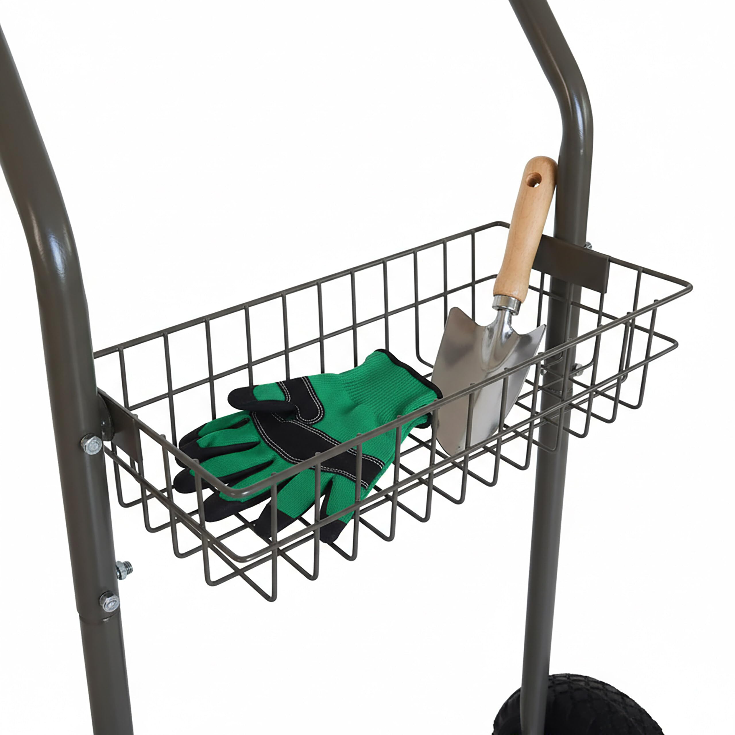 Relaxdays Chariot dévidoir en Acier, 60 m, raccord à clic, 2 Roues pneumatiques, Tambour Amovible, Marron 94x66x60 cm