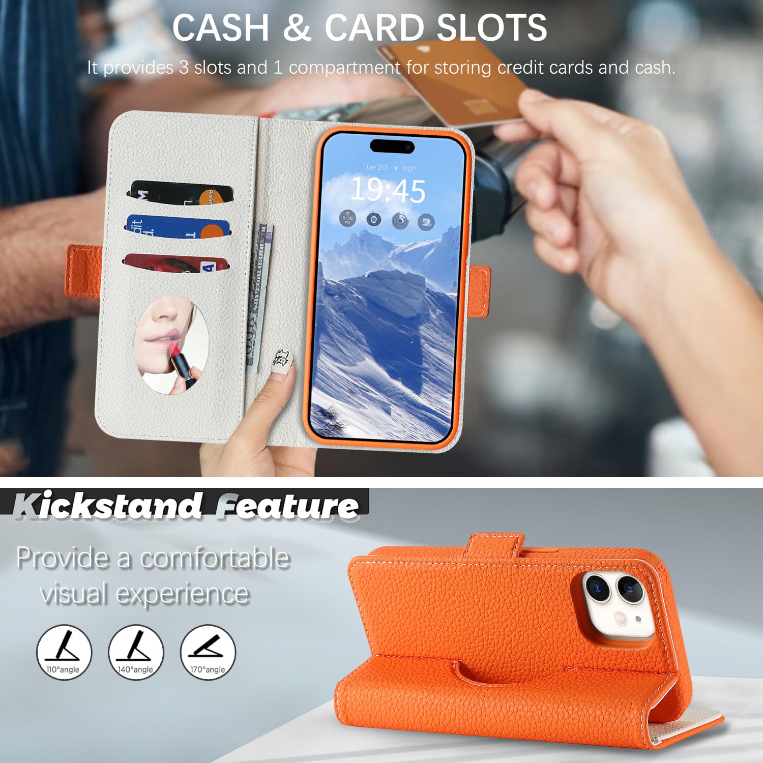 Custodia a portafoglio per iPhone 12/12 Pro con porta carte