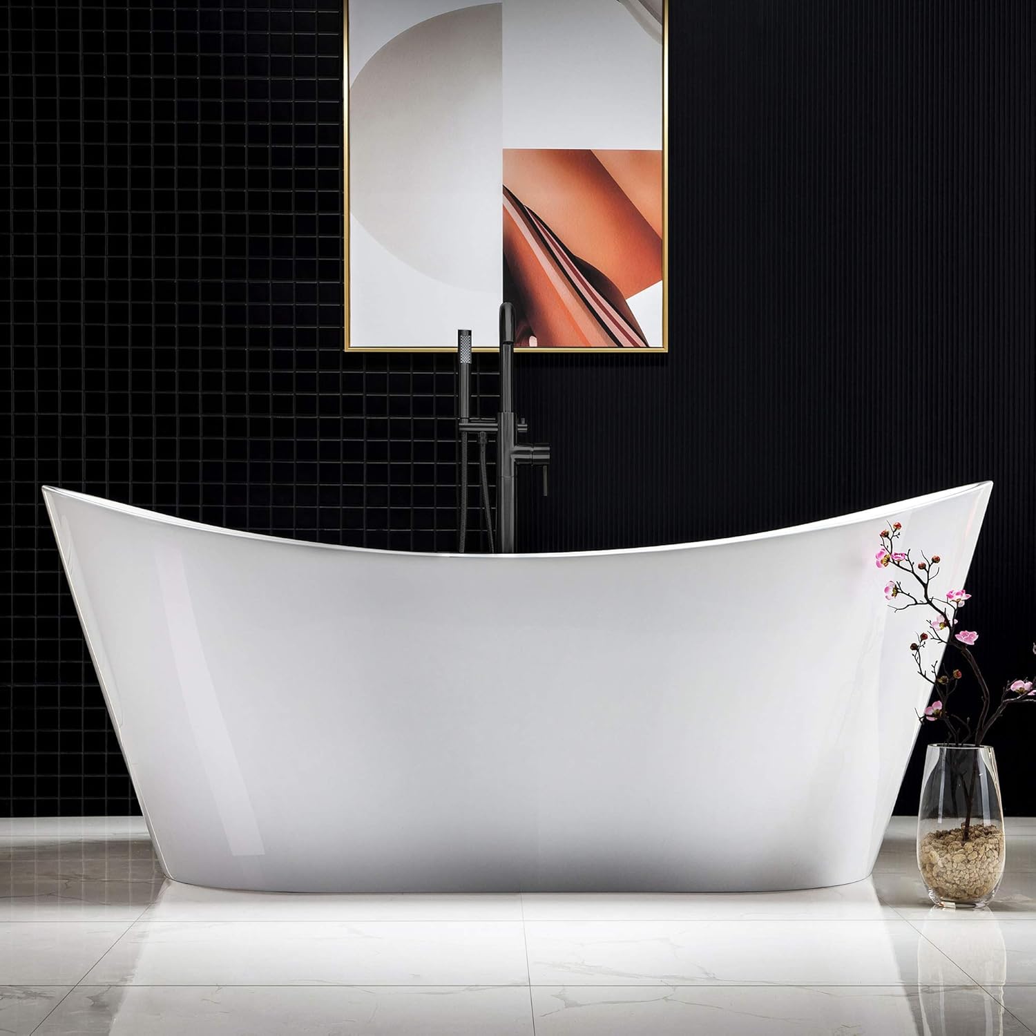 WOODBRIDGE B0017-MB-Drain &O Bathtub, Matte Black